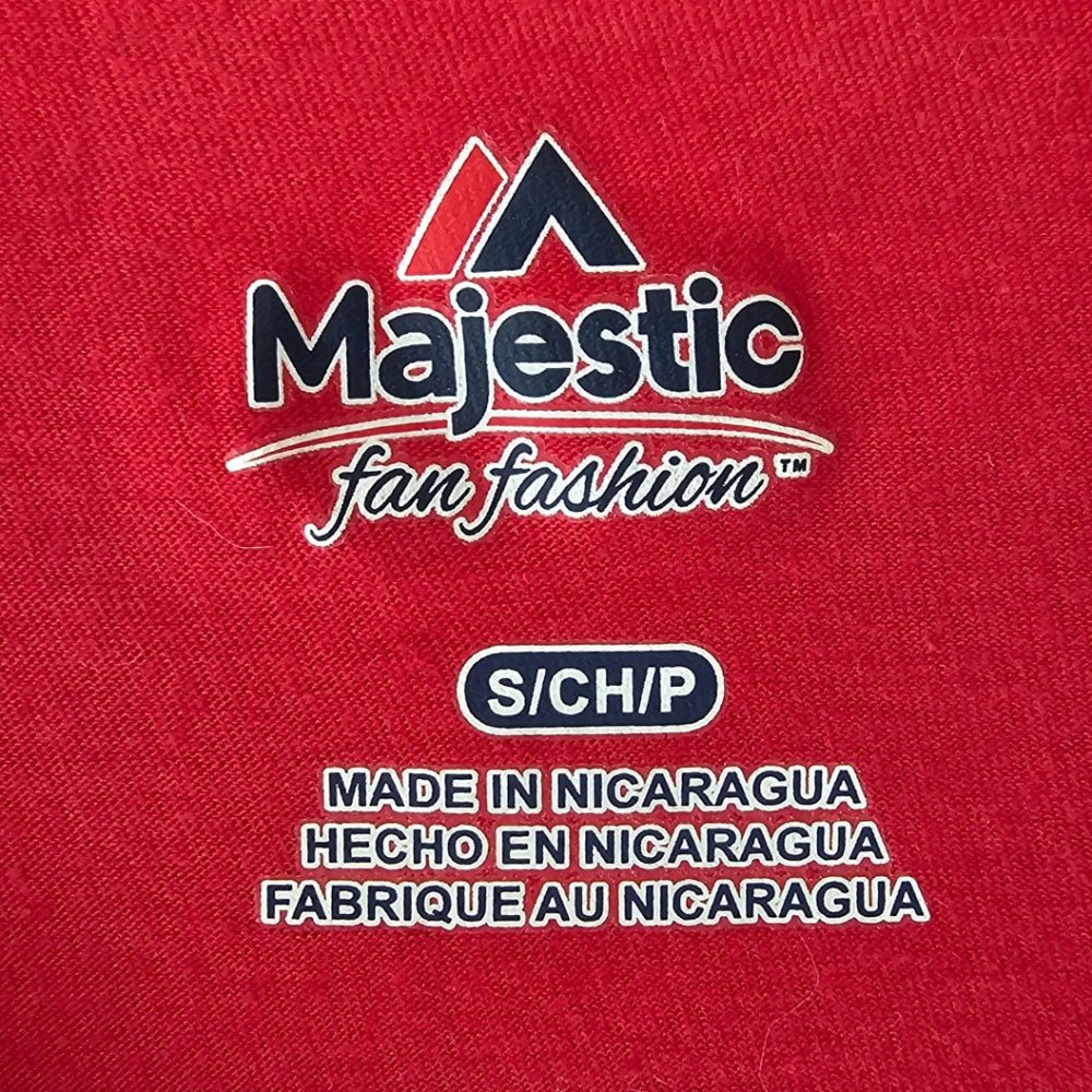 Majestic San Francisco 49ers V-Neck T-Shirt | EUC | Small | Red White Gold Black - Picture 5 of 7